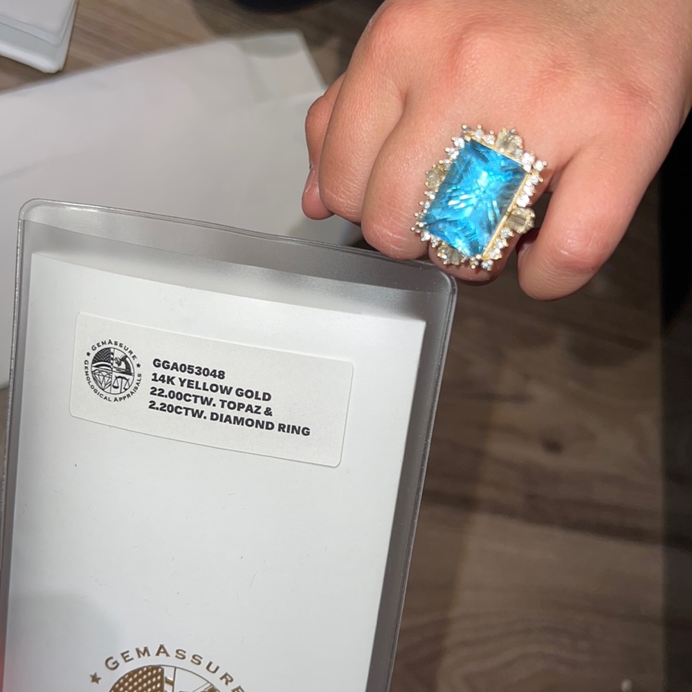 Gemstone and diamond ring